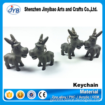 latest design promotional innovative gift plastic 3D donkey shape LED keychain